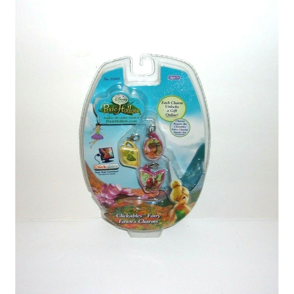 Disney Fairies Pixie Hollow Clickables Fairy Fawns Charms 3pc New 24503